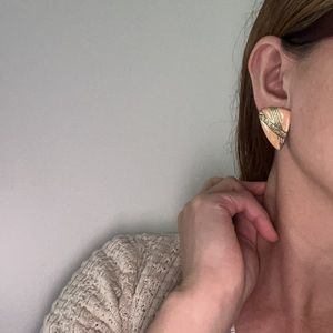 Vintage Enamel Pierced Earrings